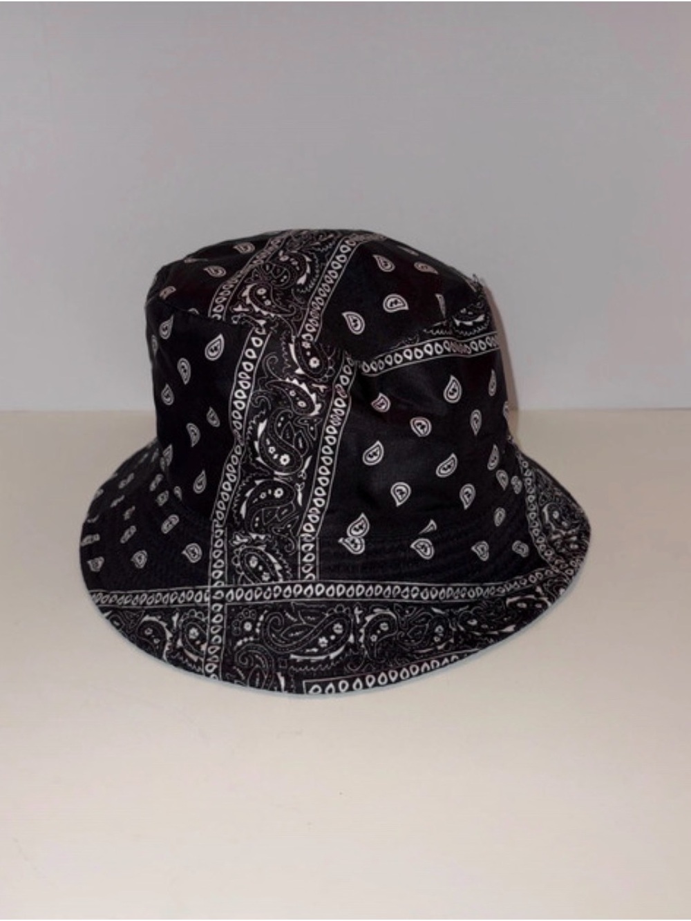 Black Bandana Print Bucket Hat